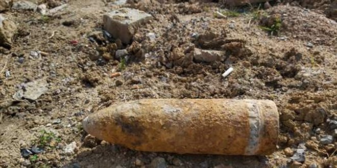 Cami inşaatında havan topu mermisi bulundu