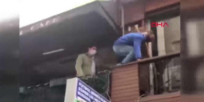 Polis kafeyi bast�, balkondan balkona ka�t�lar: ��te o anlar