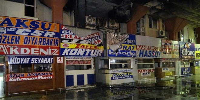 Adana'da otogarda yangın