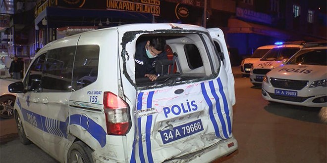 Ekip otosu savruldu! Polisler olay yerine koştu