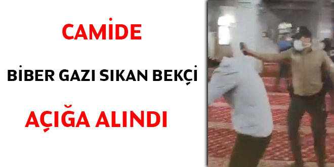 Kuytul grubu Camide eylem yaptı. Camide biber gazı sıkan bekçi açığa alındı