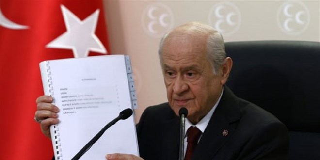 MHP'nin 100 maddelik Anayasa taslağından başlıklar