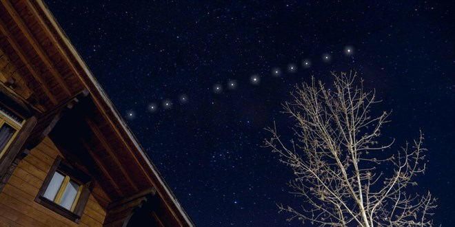 Starlink Uyduları'nın geçişi sırasında gökyüzünde parlamalar
