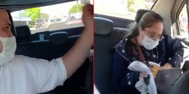 Çay içen müşteriyi uyaran taksiciye tehdit