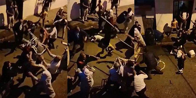 Sopalar havada uçtu...Polis havaya ateş açmak zorunda kaldı