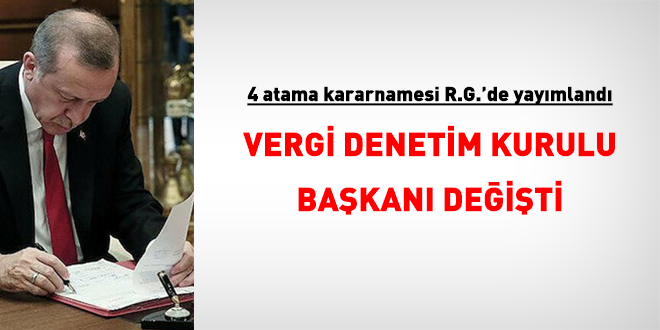 20 Mayıs 2021 tarihli atama kararları R.G.'de yayımlandı. VDK Başkanı değişti