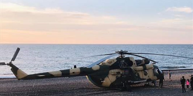 Azerbaycan'a ait askeri helikopter Giresun sahiline zorunlu iniş yaptı