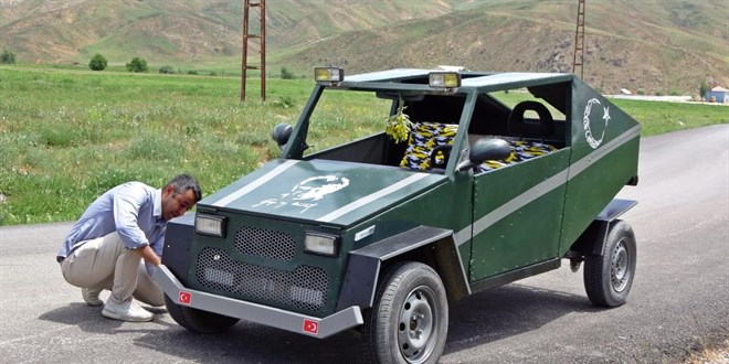 20 litre benzinle 150 kilometre giden 'Hummer' tarzı araba yaptı