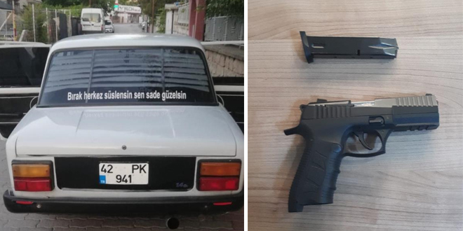 Polis merkezinin önünde havaya ateş açtı, kovalamacayla yakalandı