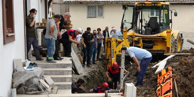 Toprak yığınının altında kalan astsubay hayatını kaybetti
