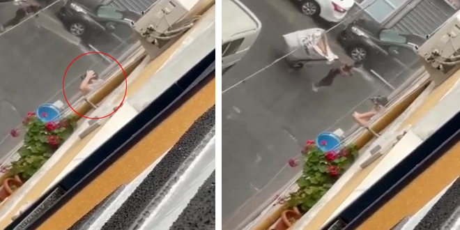Kafasını köpürte köpürte yağmur suyuyla böyle yıkandı