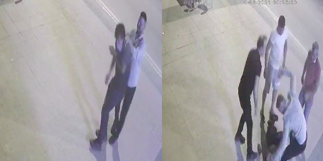 Gıda kuryesini tekme tokat dövdü