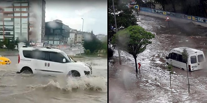 Ankara'da sağanak etkili oldu, yollar göle döndü