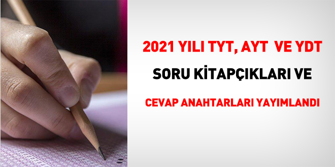 2021 yl YKS soru kitapklar ve cevap anahtar eriime ald