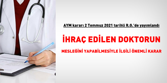 AYM'den ihraç edilen doktorlarla ilgili önemli karar