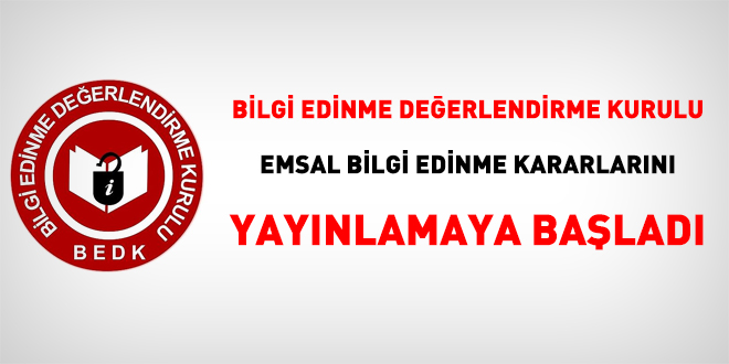 BEDK, emsal bilgi edinme kararlarını yayınlamaya başladı