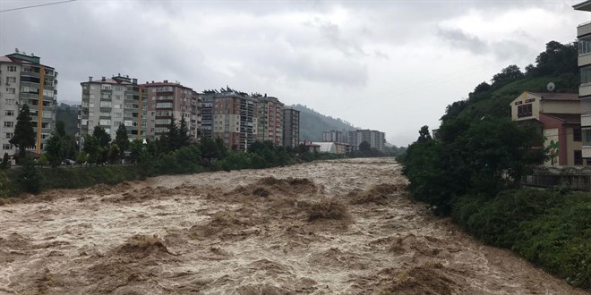 Artvin ve Rize'de sel nedeniyle 3 bin 45 abone elektriksiz kaldı