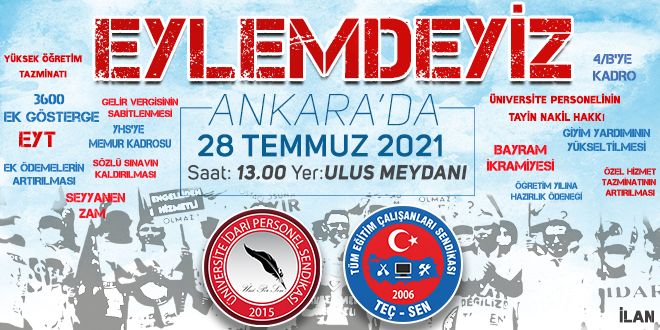 Toplu sözleşme taraflarınca unutulan Üniversite İdari Personelini hatırlatmak, sorunlarımızı, taleplerimizi görünür kılmak için eylemdeyiz