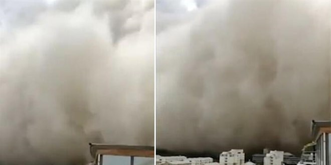 Dünya bu görüntüleri konuşuyor: Kum fırtınası şehri saniyeler içinde yuttu!