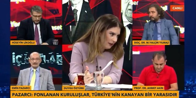 Canlı yayında masa kırıldı