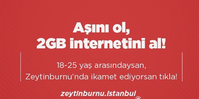 Aşı olan gençlere 2GB internet