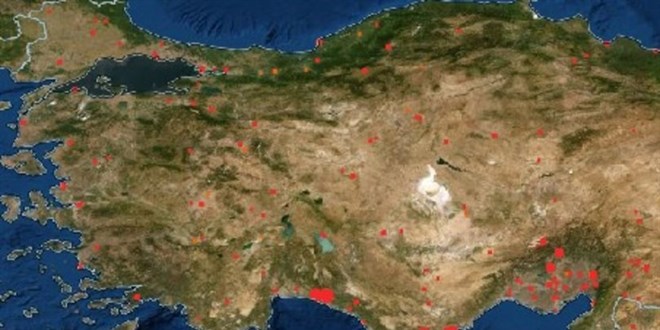Türkiye'deki orman yangınları NASA'nın uydu görüntüsünde