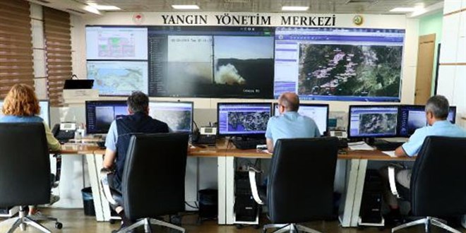 Yangın yönetiminin merkezinde anbean takip