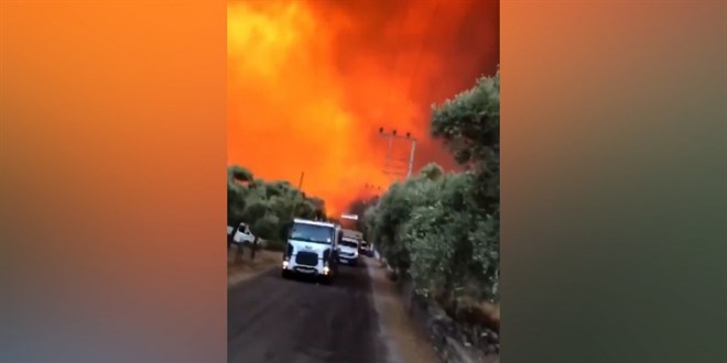 Bodrum'daki büyük yangının en yeni görüntüsü