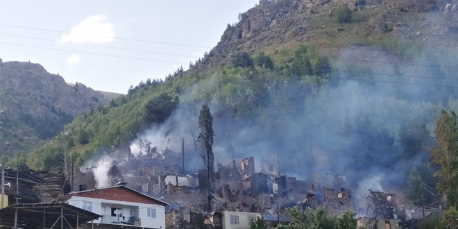Artvin'in Yusufeli ilçesindeki yangında 33 ev küle döndü