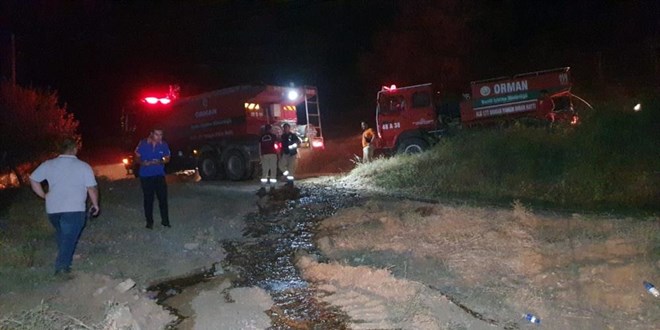 Karacasu'da yangın yön değiştirdi, bazı evler tahliye edildi