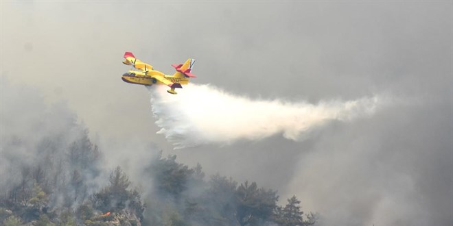 İspanyol pilotlar, Köyceğiz'de yangınlara müdahale ediyor