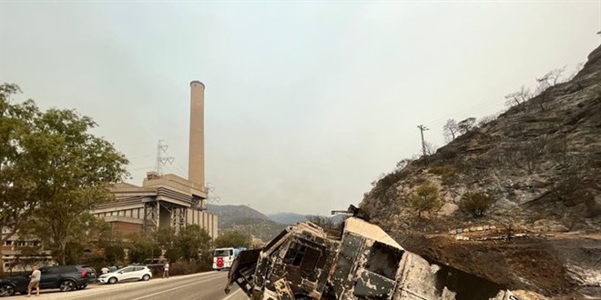 Yangından sonra Termik Santral bölgesi böyle görüntülendi