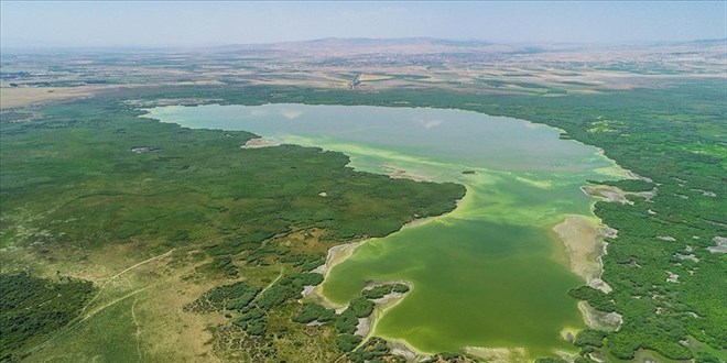 Eber Gölü kuraklık nedeniyle zor günler geçiriyor