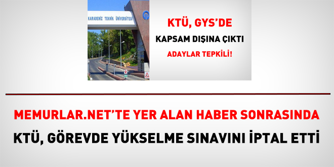 KTÜ, haber sonrasında sınavı iptal etti