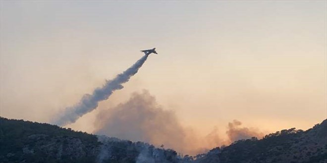 Seydikemer'de 4 farklı noktada orman yangını çıktı