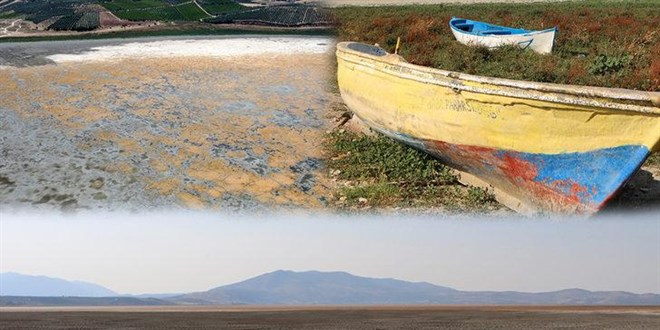 Marmara Gölü'nden iç karartan fotoğraflar! 'Tamamen kurudu'