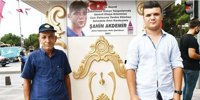 Su taşırken ölen şehidin adı çeşmede yaşatılacak