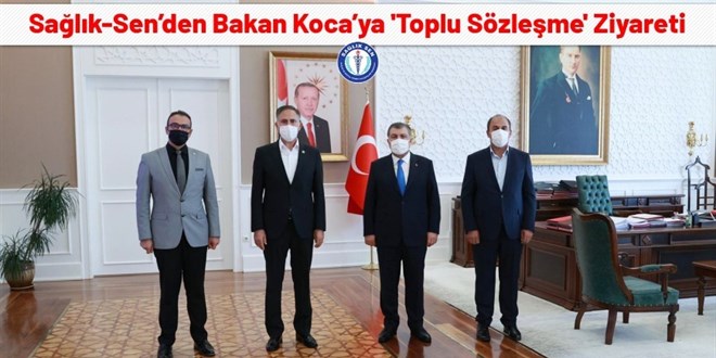 Sağlık-Sen'den Bakan Koca'ya 'Toplu Sözleşme' ziyareti