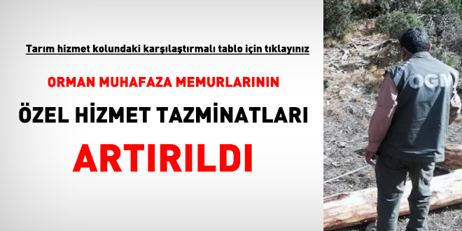 Orman Muhafaza Memurlarının özel hizmet tazminatı artırıldı