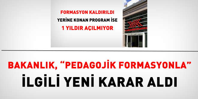 MEB'den 'pedagojik formasyon' karar