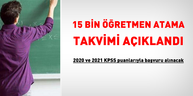 15 bin öğretmen atama takvimi netleşti