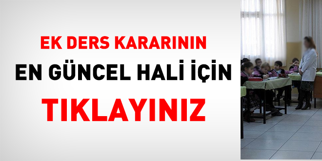 Ders ve ek ders saatlerine ilişkin Kararın en güncel hali için tıklayın