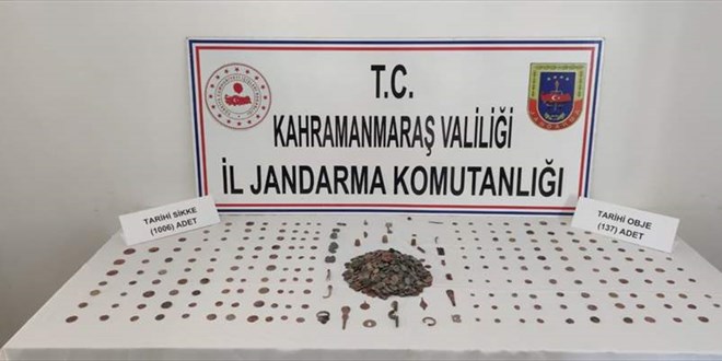 Kahramanmaraş'ta 1006 sikke ile 137 tarihi obje ele geçirildi