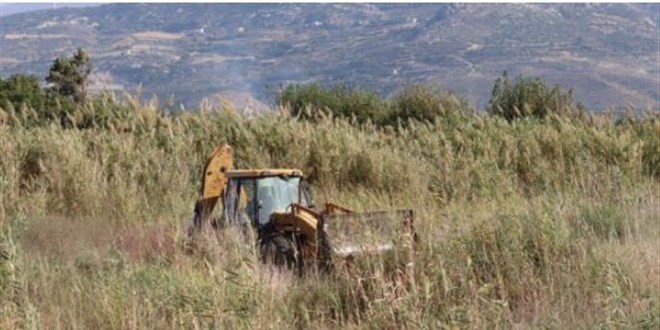 Kuş cennetine kepçe ile geçip yol açmaya çalıştı