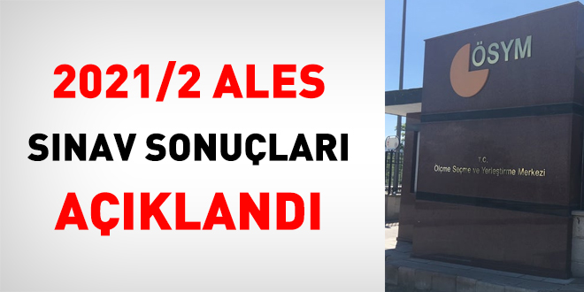 2021/2 ALES sonular akland