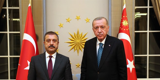 Cumhurbaşkanı Erdoğan, TCMB Başkanı'nı kabul etti