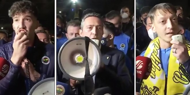 Ali Koç, Mesut Özil ve Altay, megafonla taraftarlara seslendi!