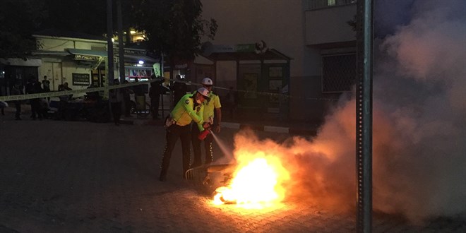 Siirt'te ceza uygulanan sürücü motosikletini yaktı