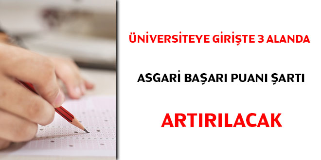 Üniversiteye girişte 3 alanda asgari başarı puanı şartı artırılacak