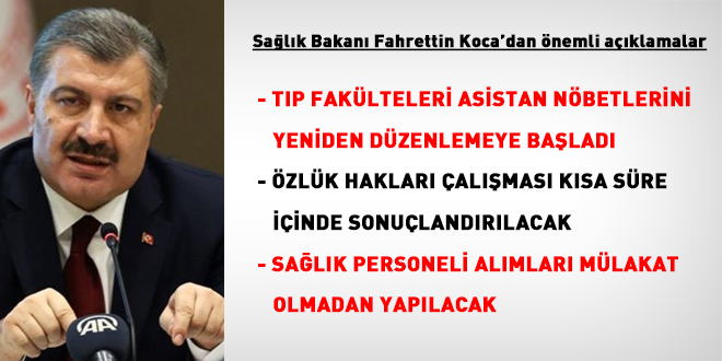 Sağlık Bakanı'ndan asistan nöbetlerine dair açıklama